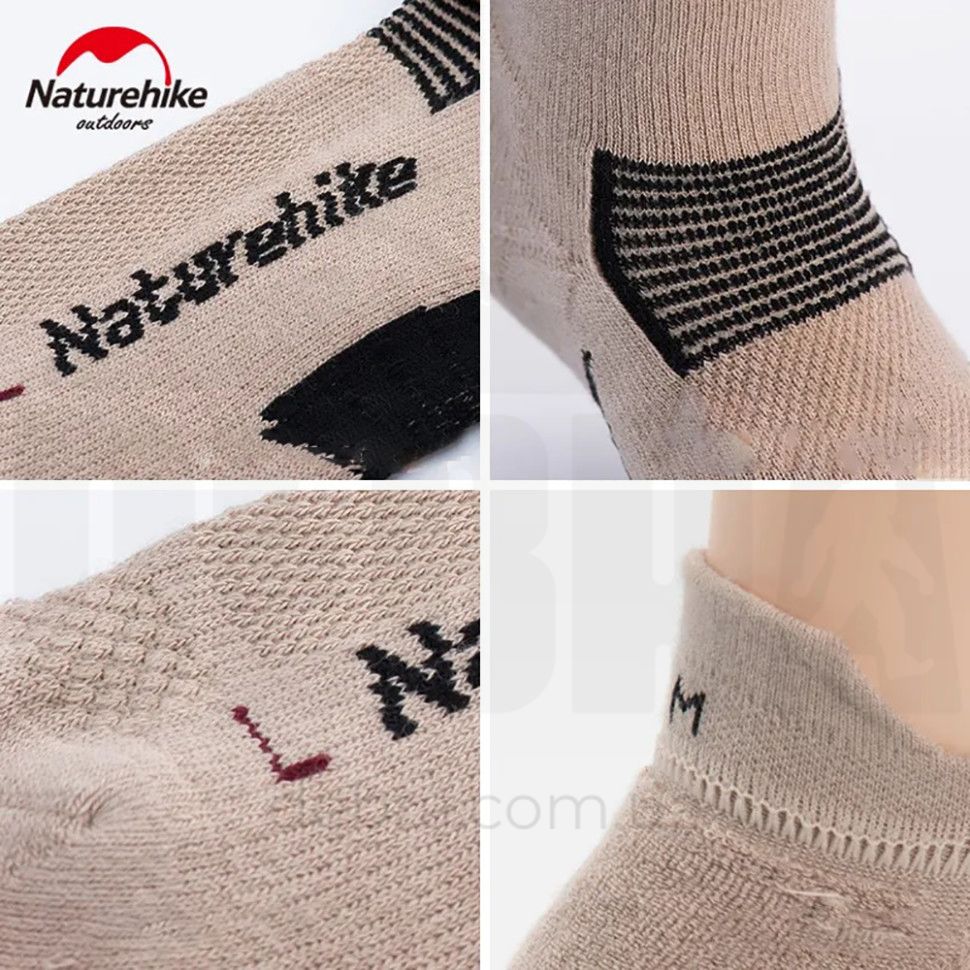 Шкарпетки низькі Naturehike NH21FS014, 2 пари (бежеві, чорні), розмір М 6927595773154 фото