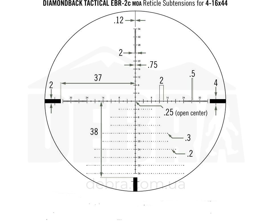Приціл оптичний Vortex Diamondback Tactical FFP 4-16x44 EBR-2C MOA (DBK-10026) 929057 фото