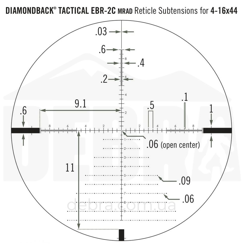 Приціл оптичний Vortex Diamondback Tactical FFP 4-16x44 EBR-2C MRAD (DBK-10027) 929058 фото