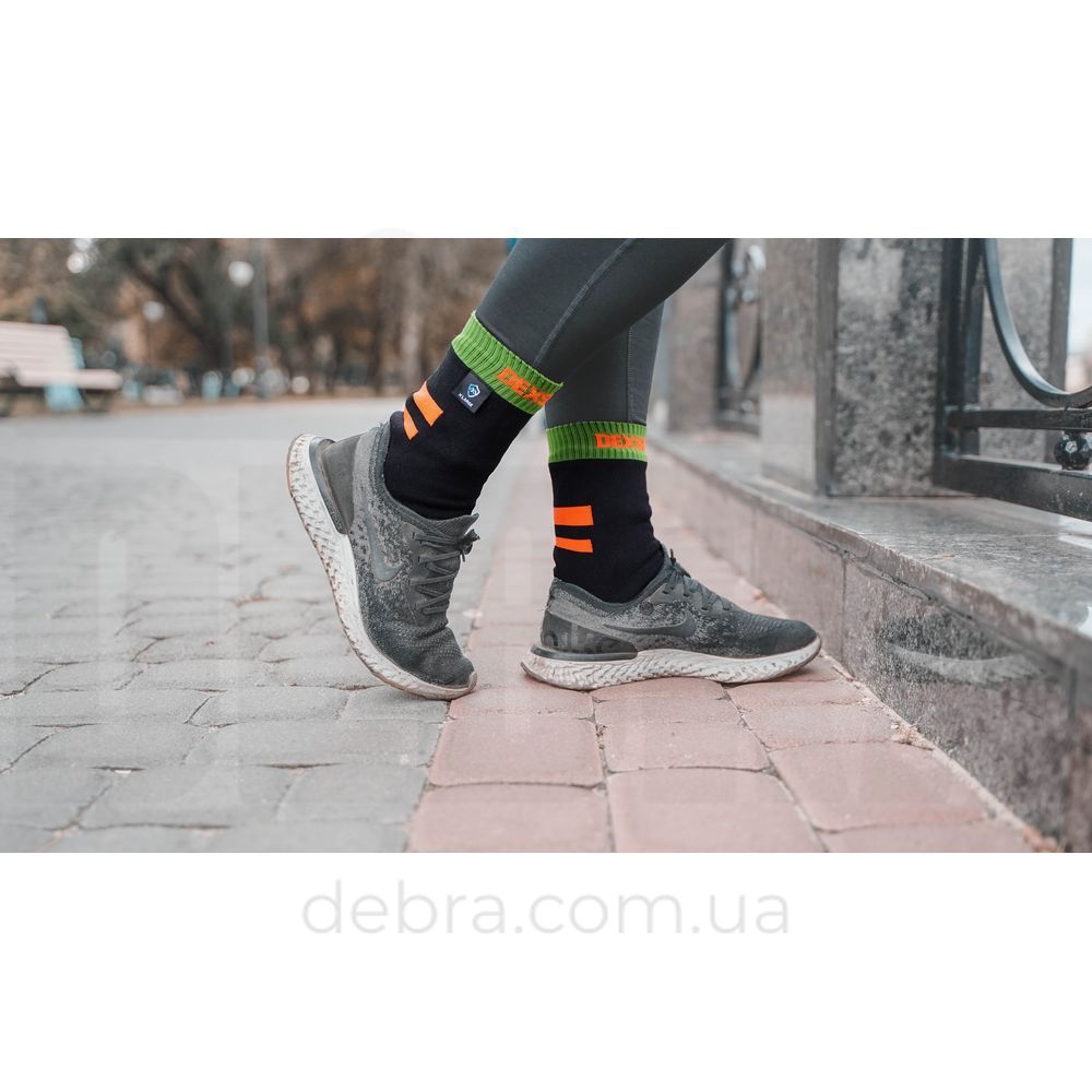Шкарпетки водонепроникні Dexshell Running, p-p S, з помаранчевими смугами DS645BORS фото