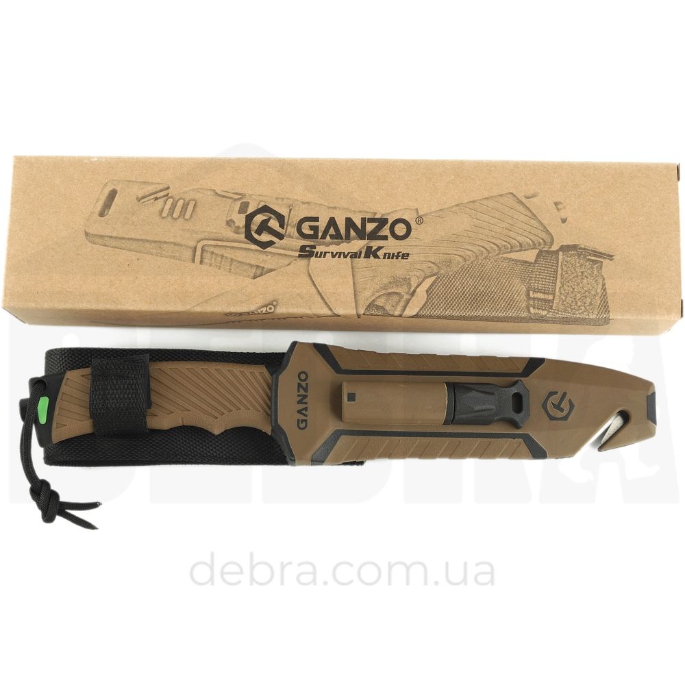 Ніж Ganzo G8012V2-DY коричневий з паракордом G8012V2-DY фото