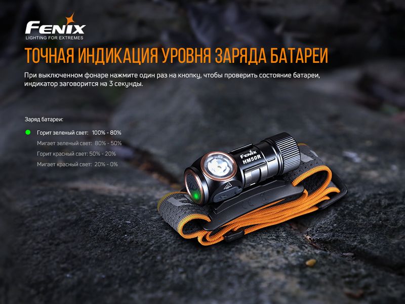 Налобний ліхтар Fenix HM50R V2.0 HM50RV20 фото
