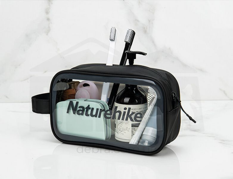 Косметичка портативна водонепроникна Naturehike NH20SN007, Розмір М, чорна прозора 6927595747001 фото
