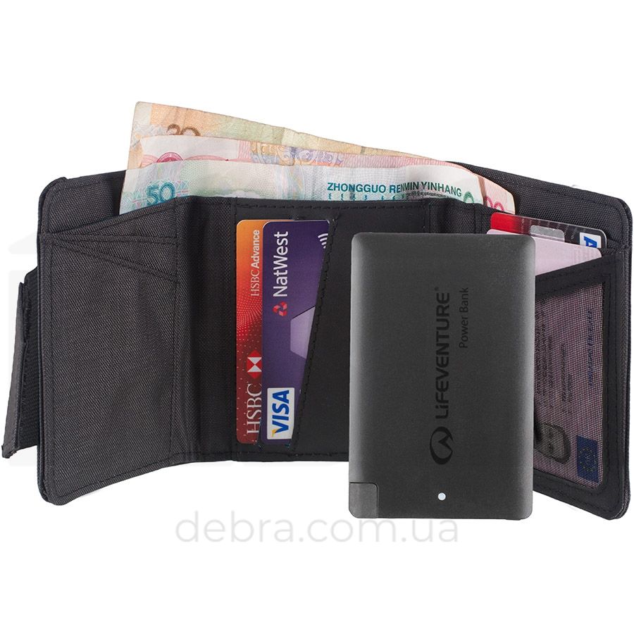 Lifeventure гаманець RFID Charger Wallet grey 68305 фото