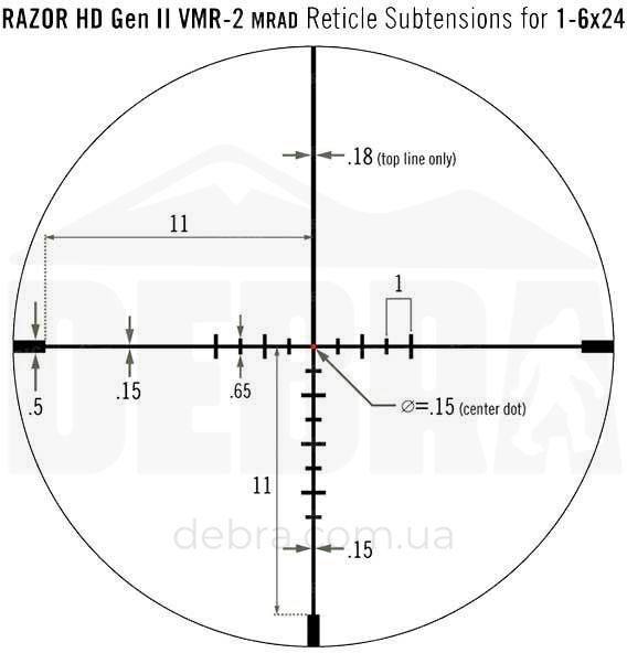 Приціл оптичний Vortex Razor HD Gen II-E 1-6x24 VMR-2 (MRAD) (RZR-16009) 930044 фото