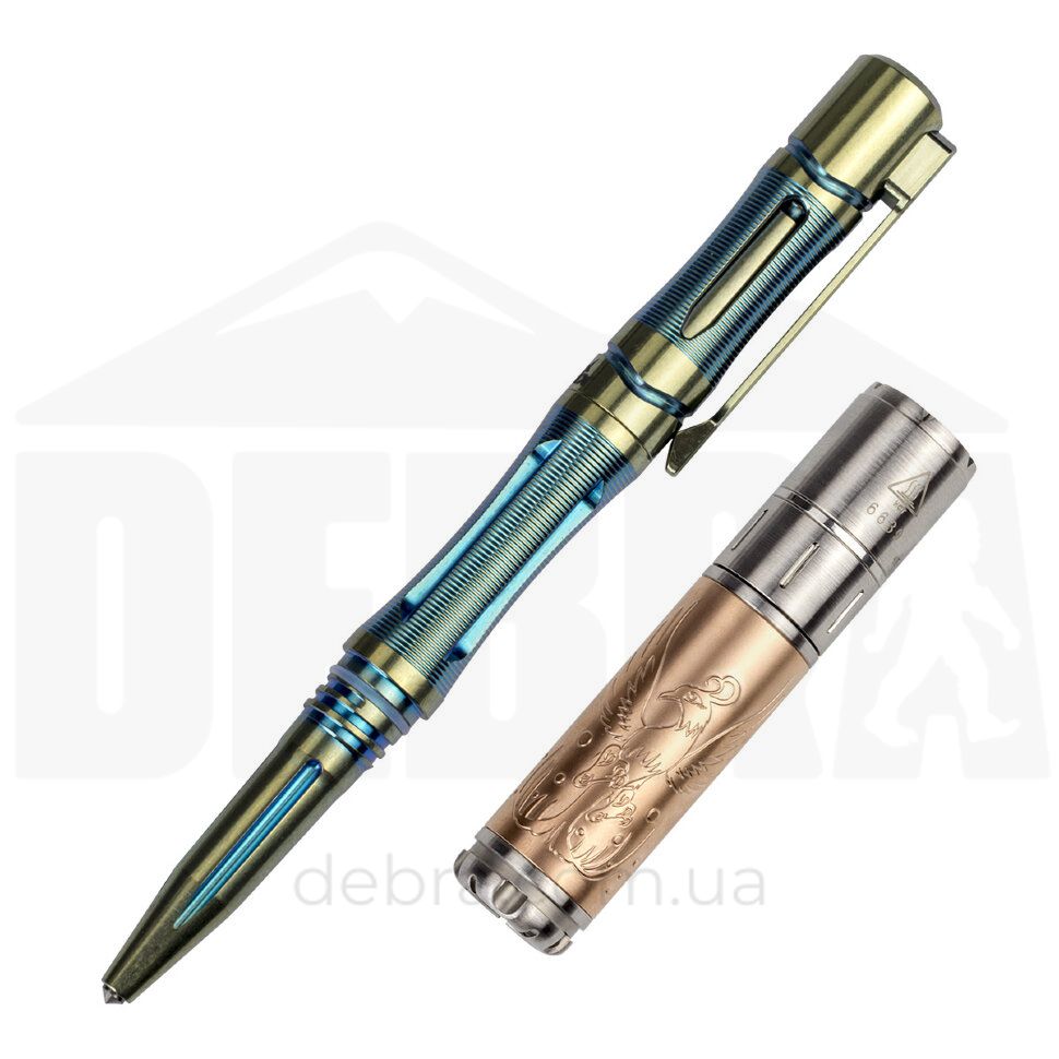 Набір ліхтар ручний Fenix F15 + Fenix T5Ti тактична ручка блакитна F15T5Tibluenabor фото