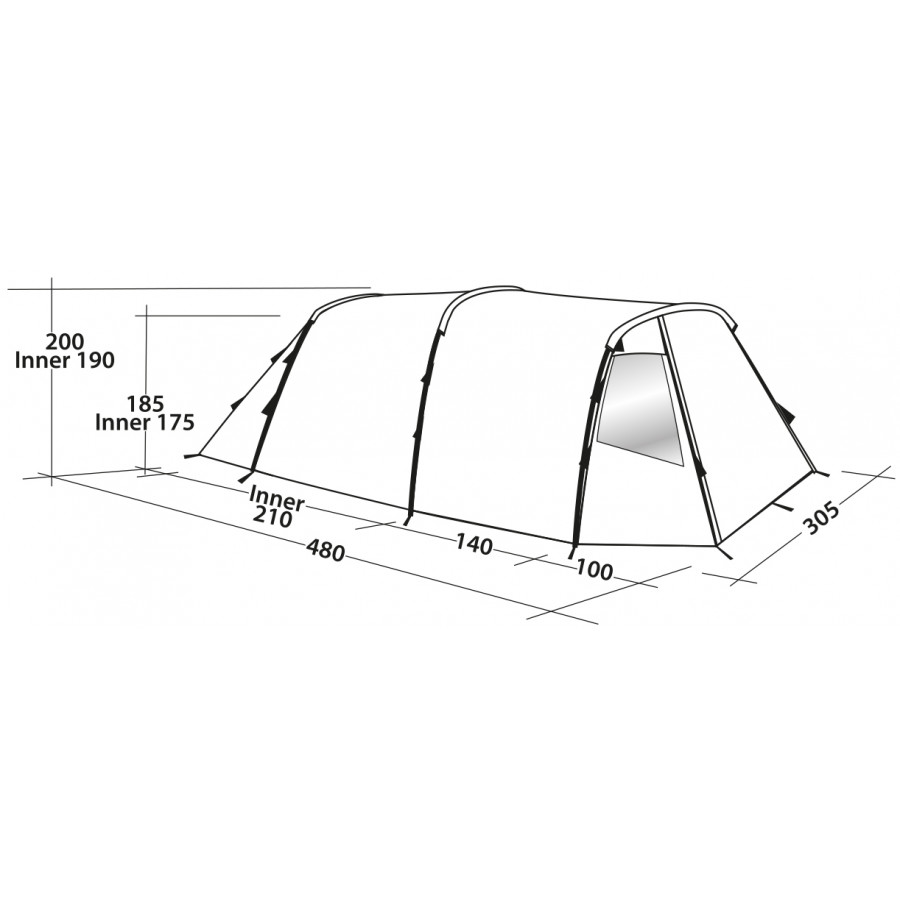 Намет п'ятимісний Easy Camp Huntsville 500 Green/Grey (120407)