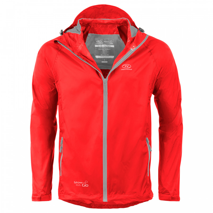 Вітрівка чоловіча Highlander Stow & Go Pack Away Rain Jacket 6000 mm Red XL (JAC077-RD-XL)