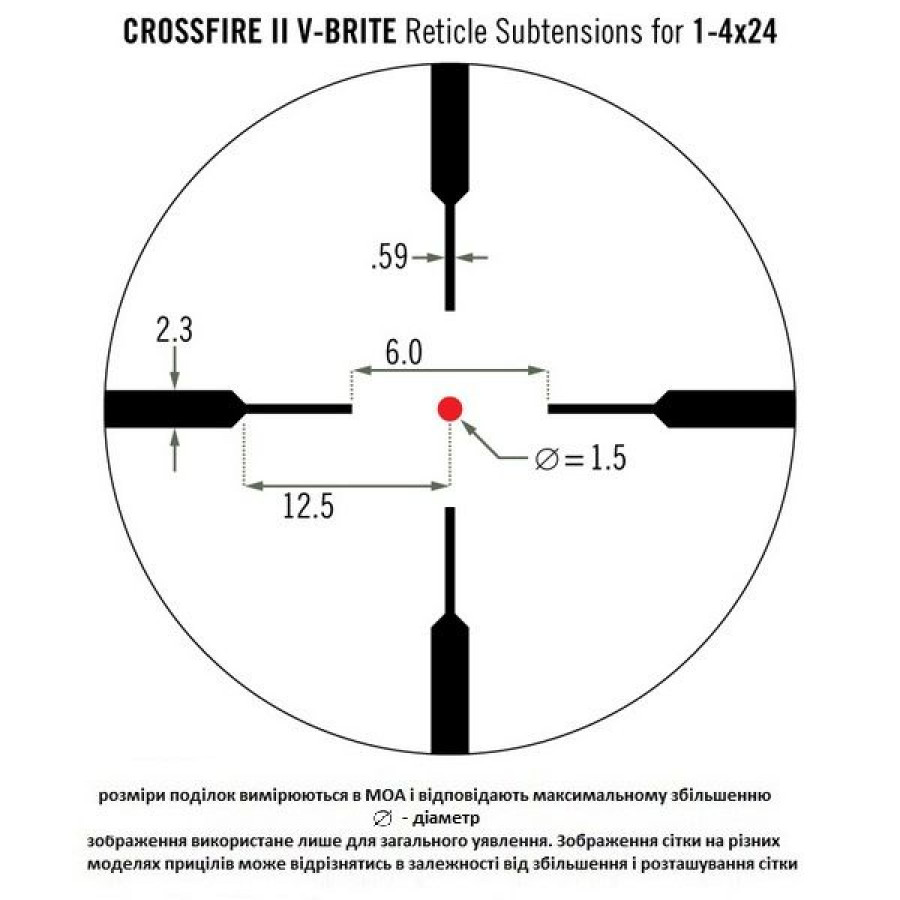 Приціл оптичний Vortex Crossfire II AR1-4x24 V-Brite (CF2-31037)