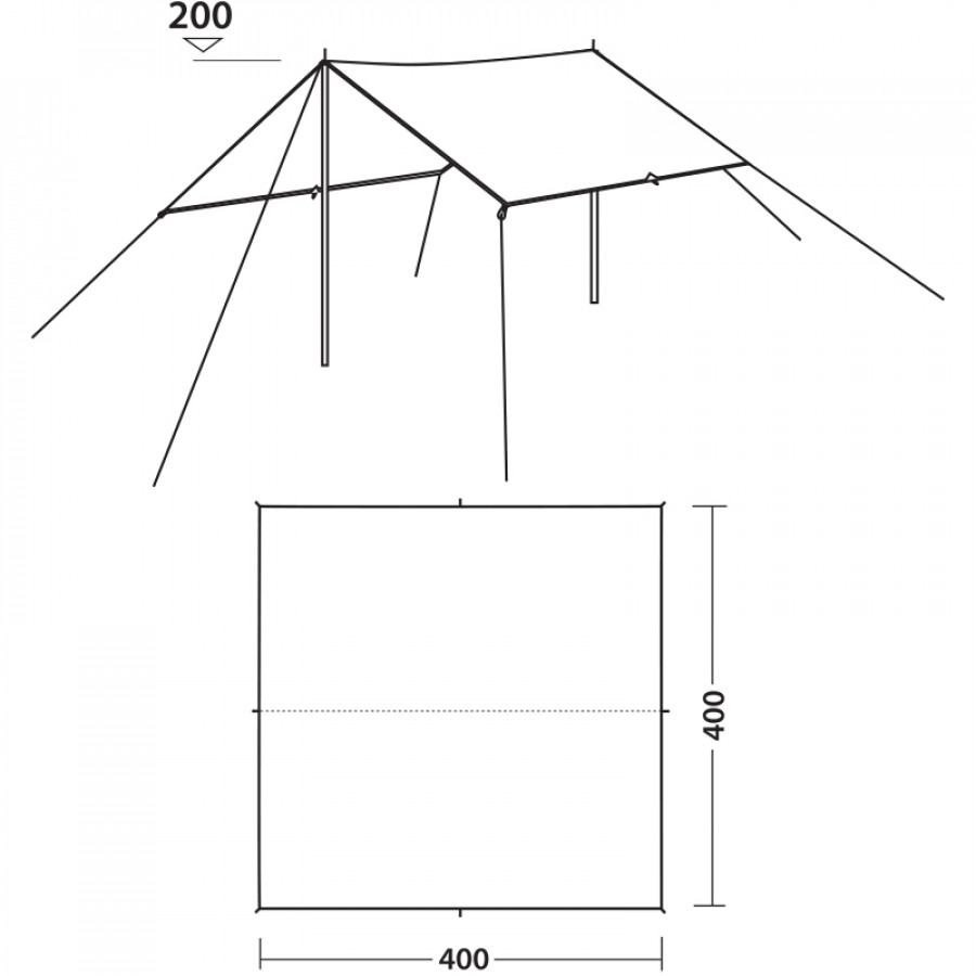 Тент Easy Camp Tarp 4 x 4 m Granite Grey (120329)