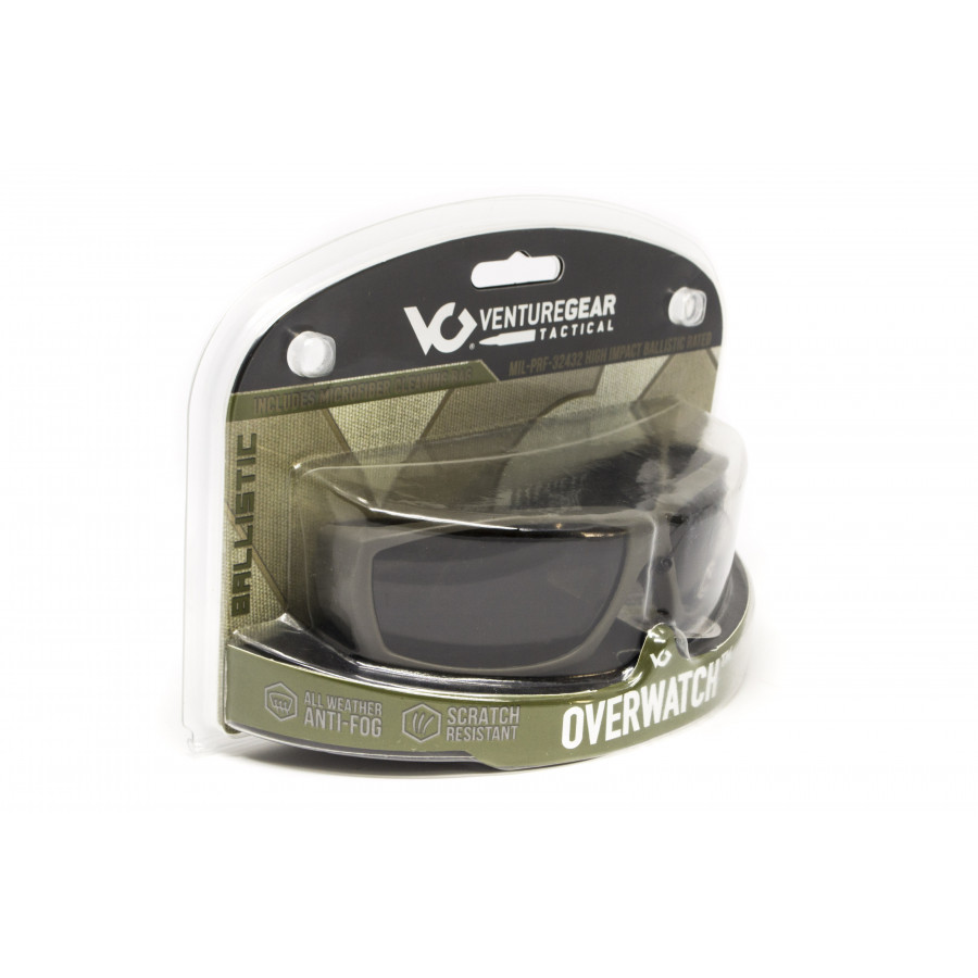 Захисні окуляри Venture Gear Tactical OverWatch Green (forest gray) Anti-Fog, чорно-зелені в зеленій оправі