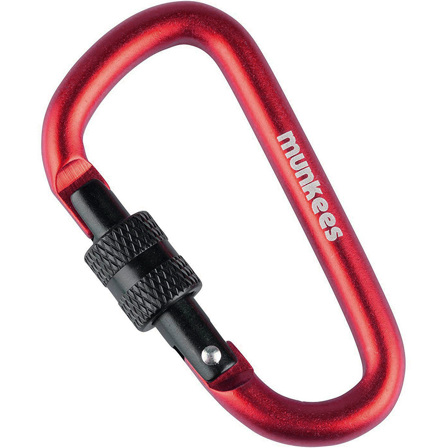 Munkees 3246 карабін D with Screw Lock 6 mm x 60 mm red