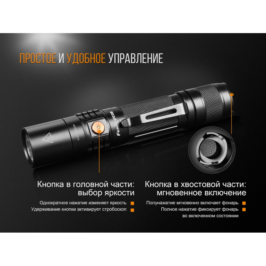 Ліхтар Fenix ​​UC35 V2.0 (Cree XP-L HI V3, 1000 люмен, 6 режимів, 1x18650), комплект