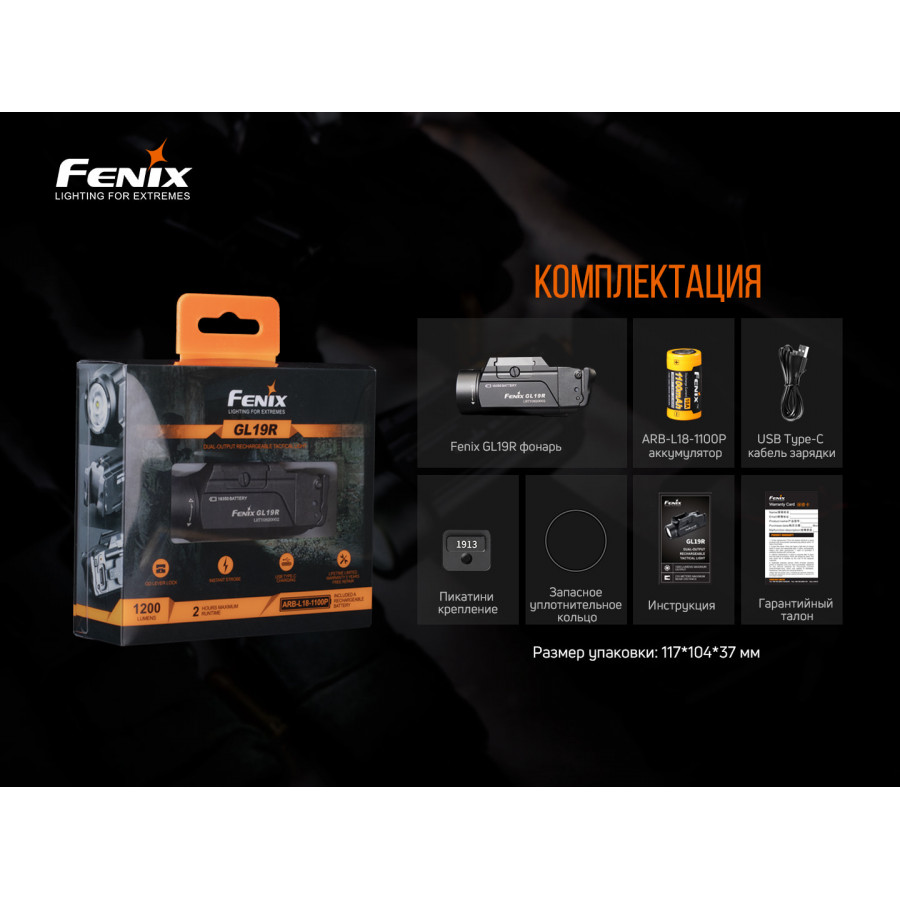 Пістолетний ліхтар Fenix GL19R