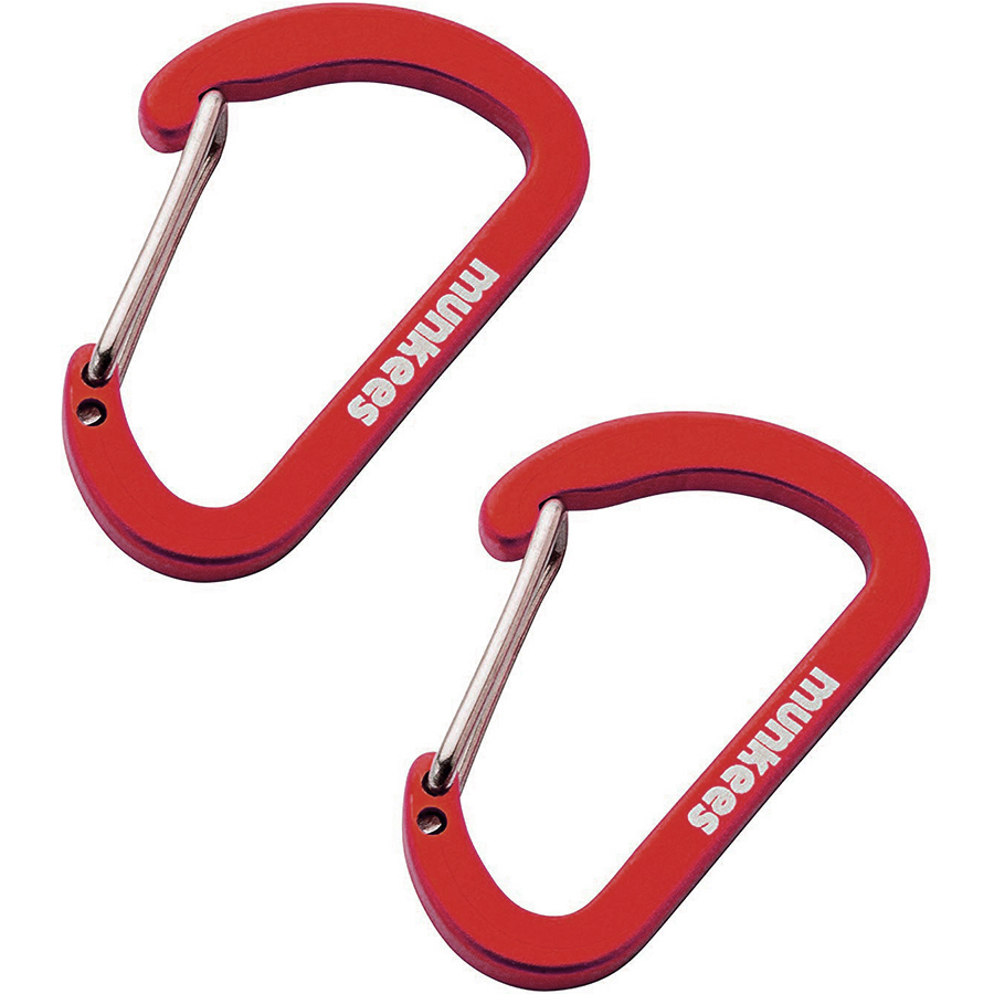 Munkees 3251 карабіни Flat Wiregate 4 mm x 40 mm 2-Pack red