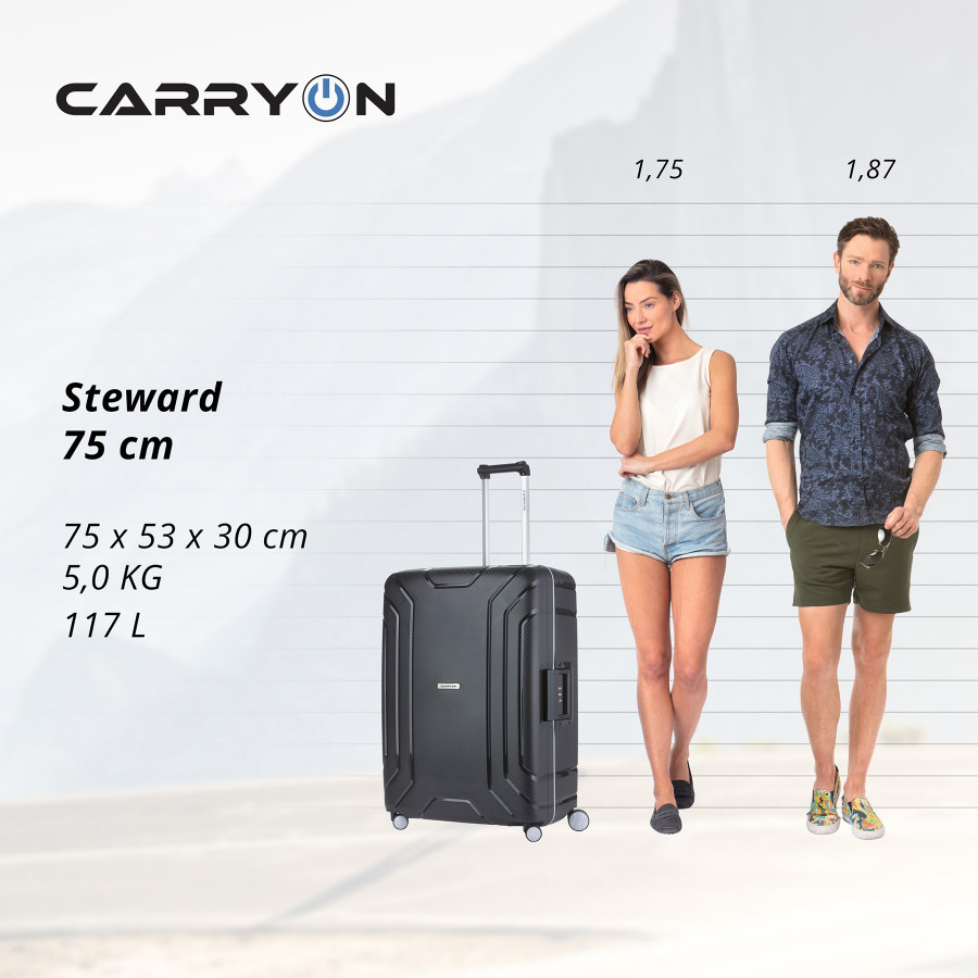 Валіза CarryOn Steward (L) Black (502324)