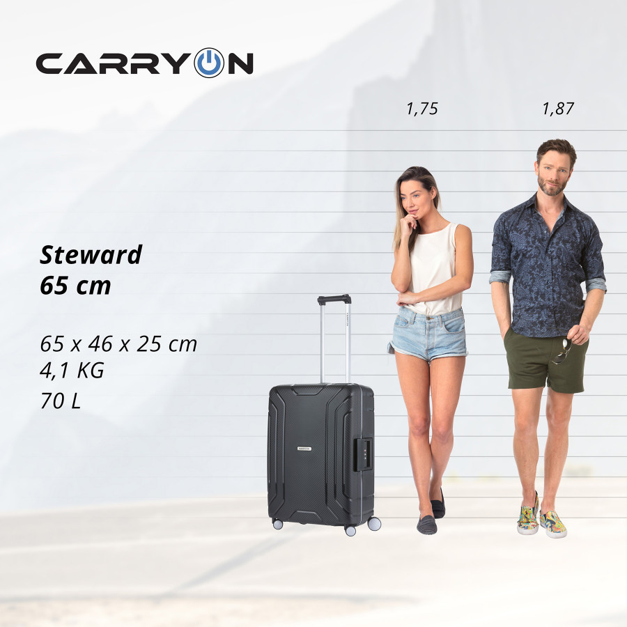 Валіза CarryOn Steward (M) Black (502323)