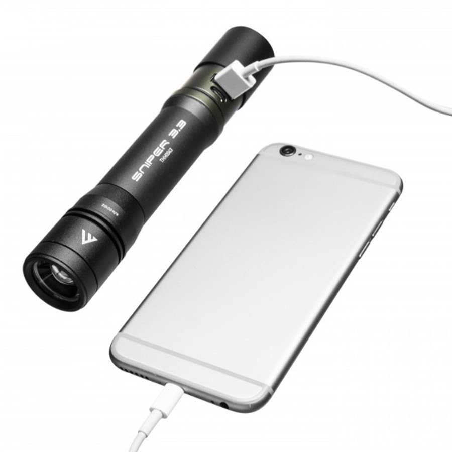 Ліхтар тактичний Mactronic Sniper 3.3 (1000 Lm) Focus Powerbank USB Rechargeable (THH0063)