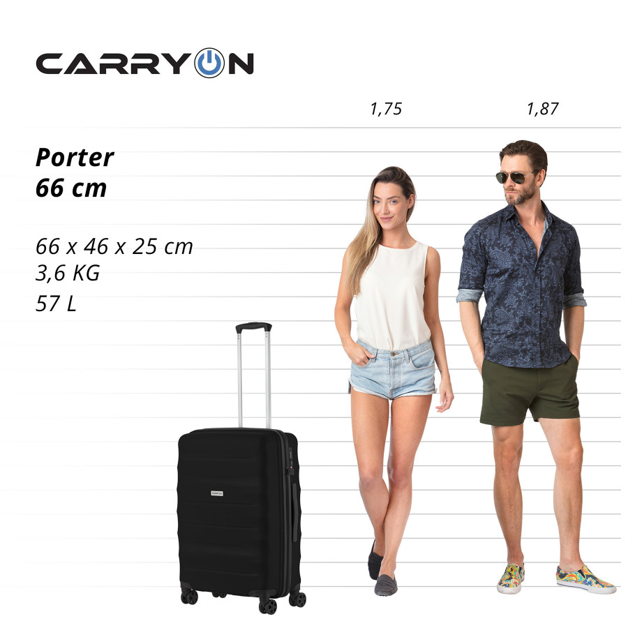 Валіза CarryOn Porter (M) Black (502444)