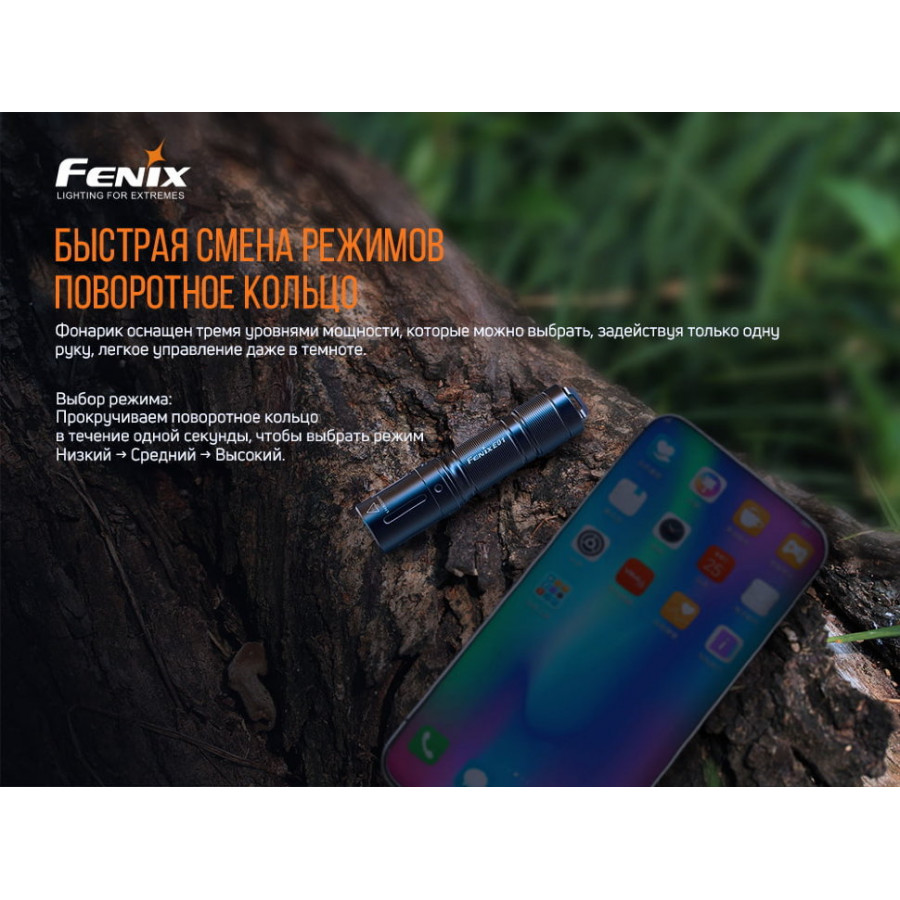 Ліхтар Fenix E01 V2. 0, синій