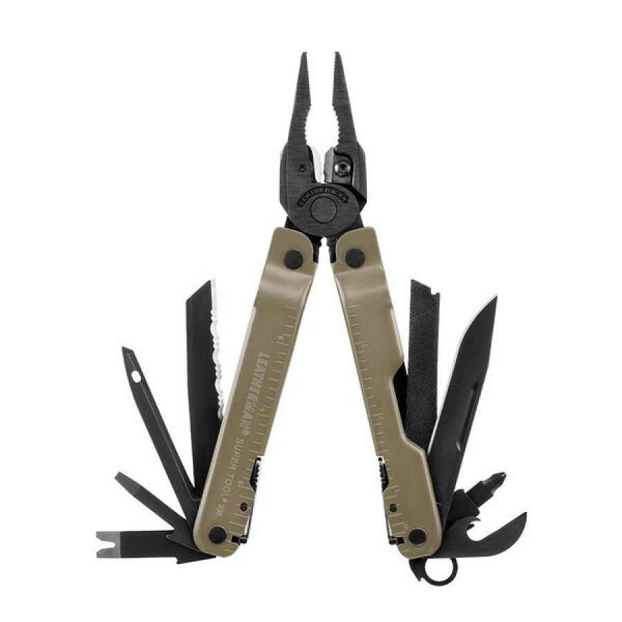 Мультитул LEATHERMAN Super Tool 300M BLACK/COYOTE, чохол MOLLE (черн), карт. кор.