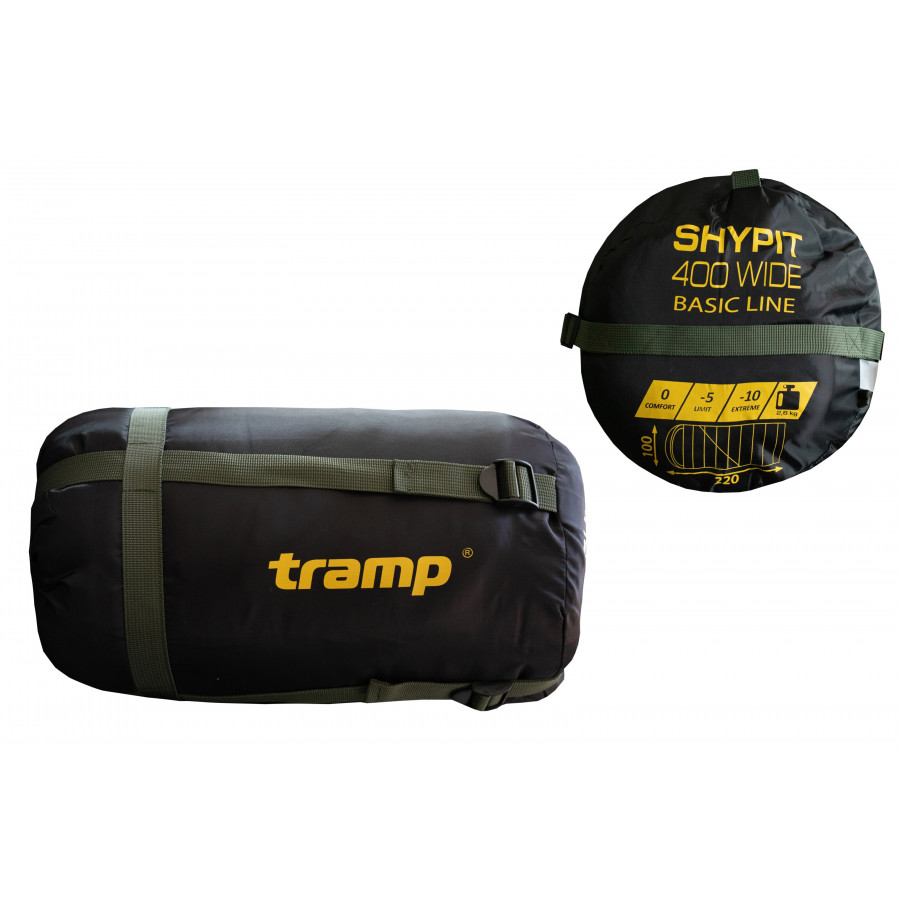 Спальний мішок Tramp Shypit 400XL ковдра з капюш лівий olive 220/100 UTRS-060L