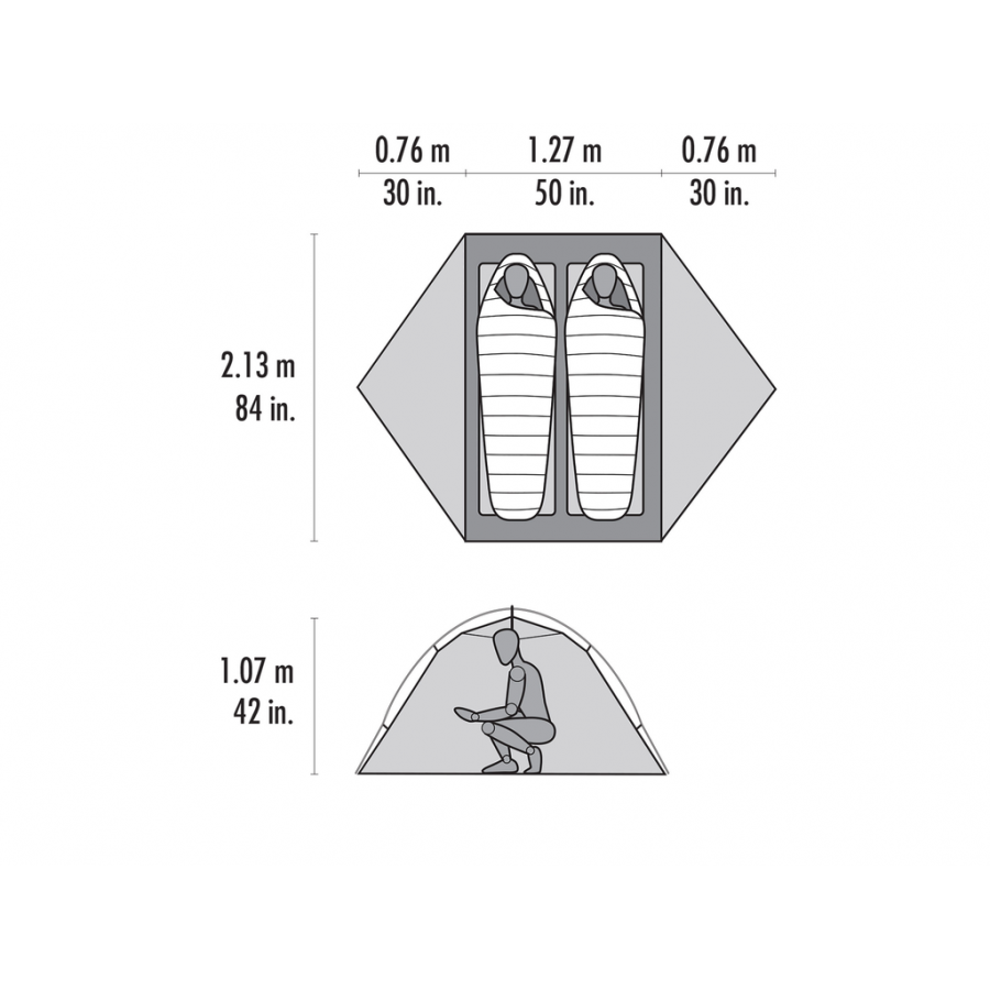 Намет двомісний, 4-сезонний, MSR Access 2 Tent Up, Green