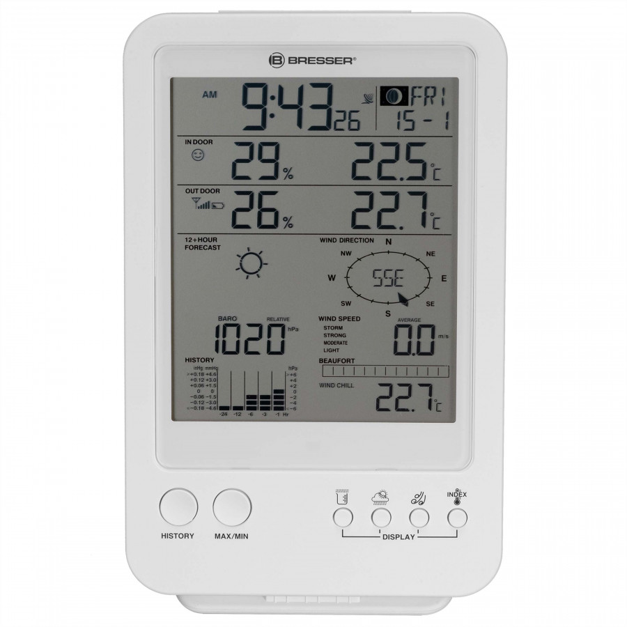 Метеостанція Bresser Weather Center 5-in-1 White (7002511)