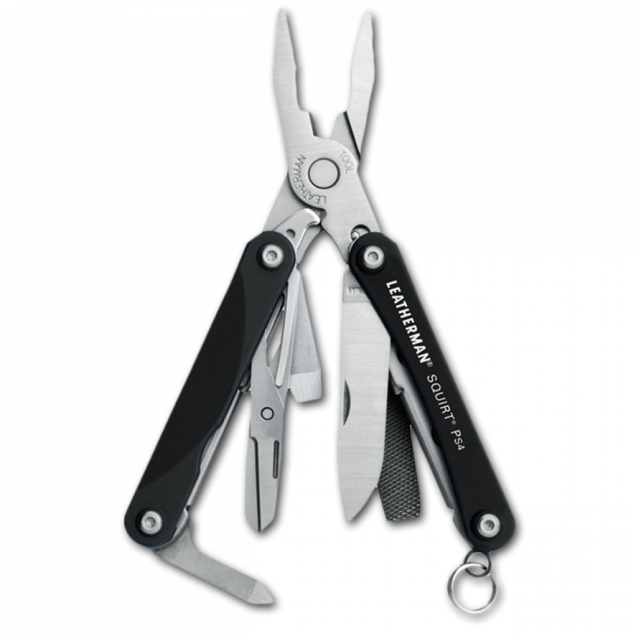 Мультитул LEATHERMAN Squirt PS4 BLACK, картонна коробка