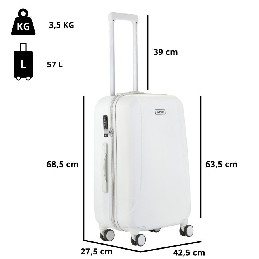 Валіза CarryOn Skyhopper (M) White (502423)