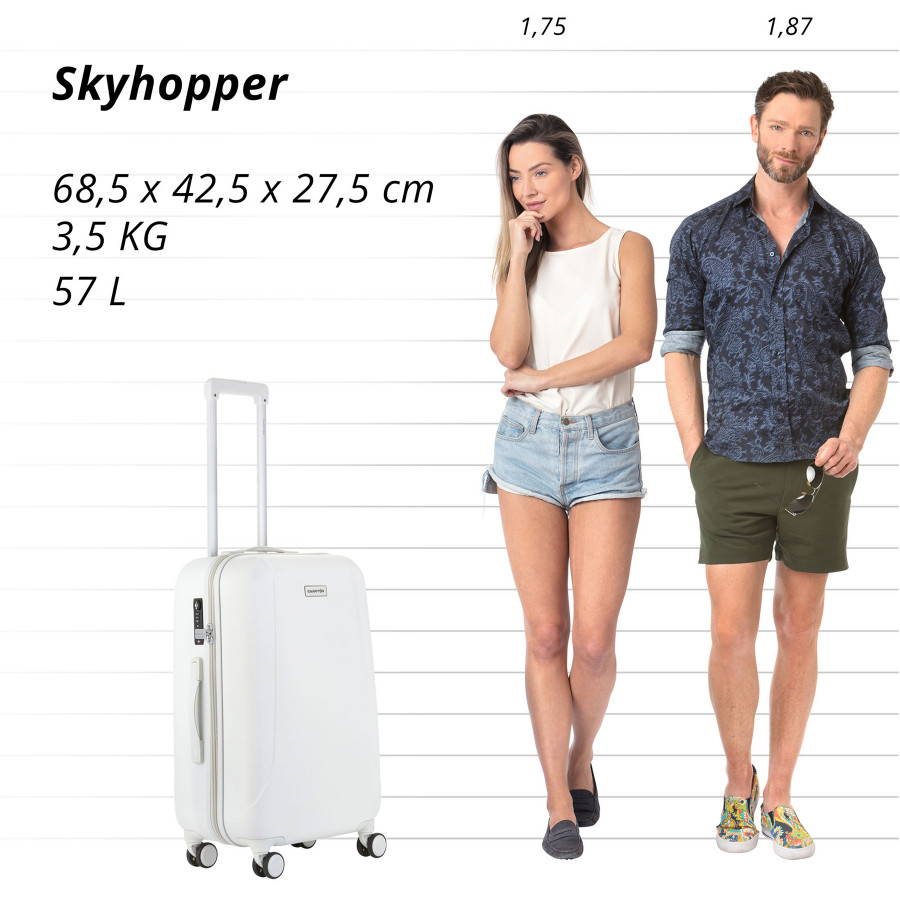 Валіза CarryOn Skyhopper (M) White (502423)