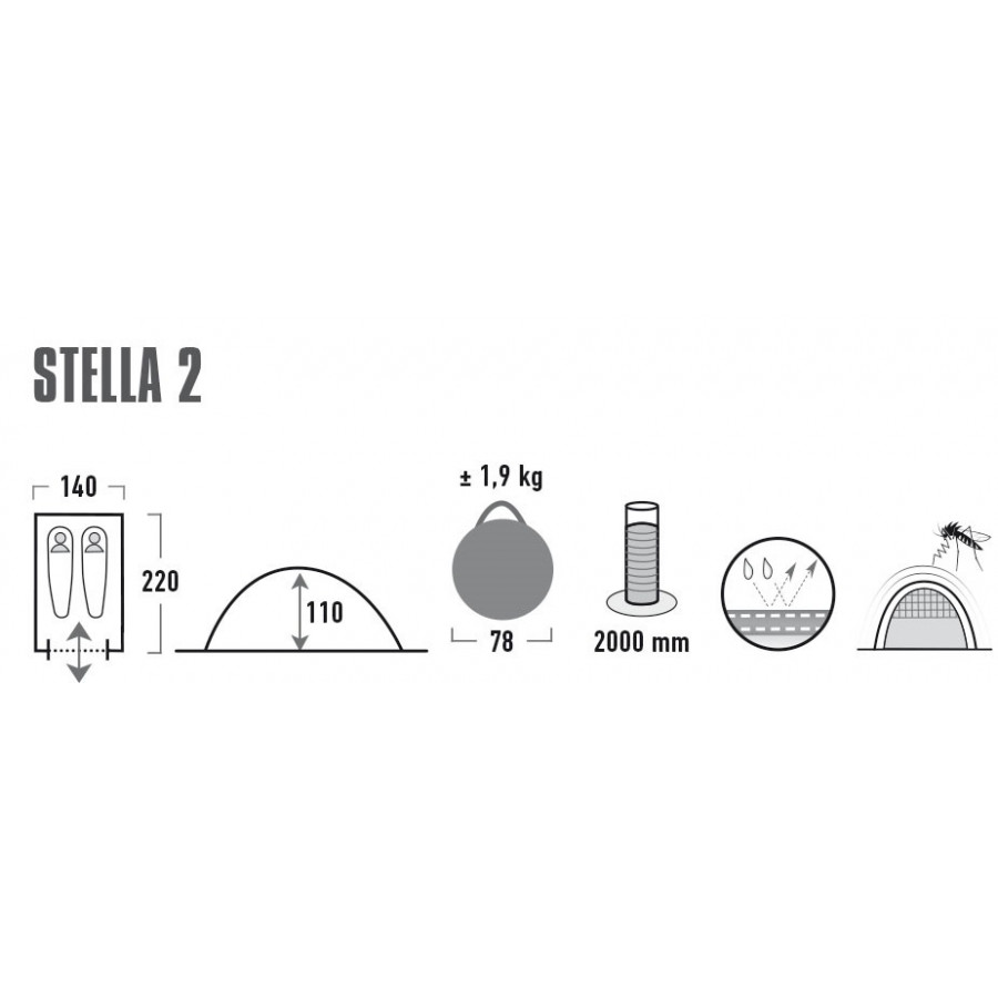 Намет High Peak Stella 2 Black/Green (10131)