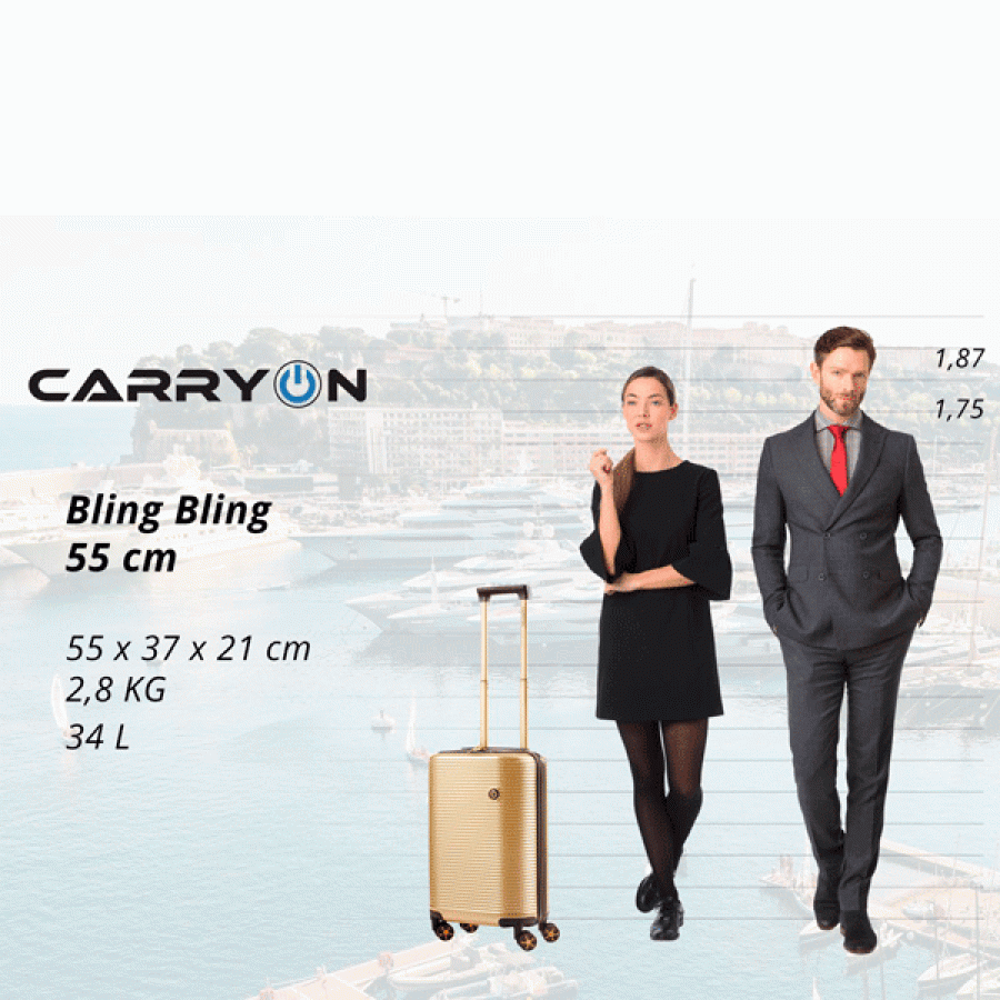 Валіза CarryOn Bling Bling (S) Champagne (502280 -S)