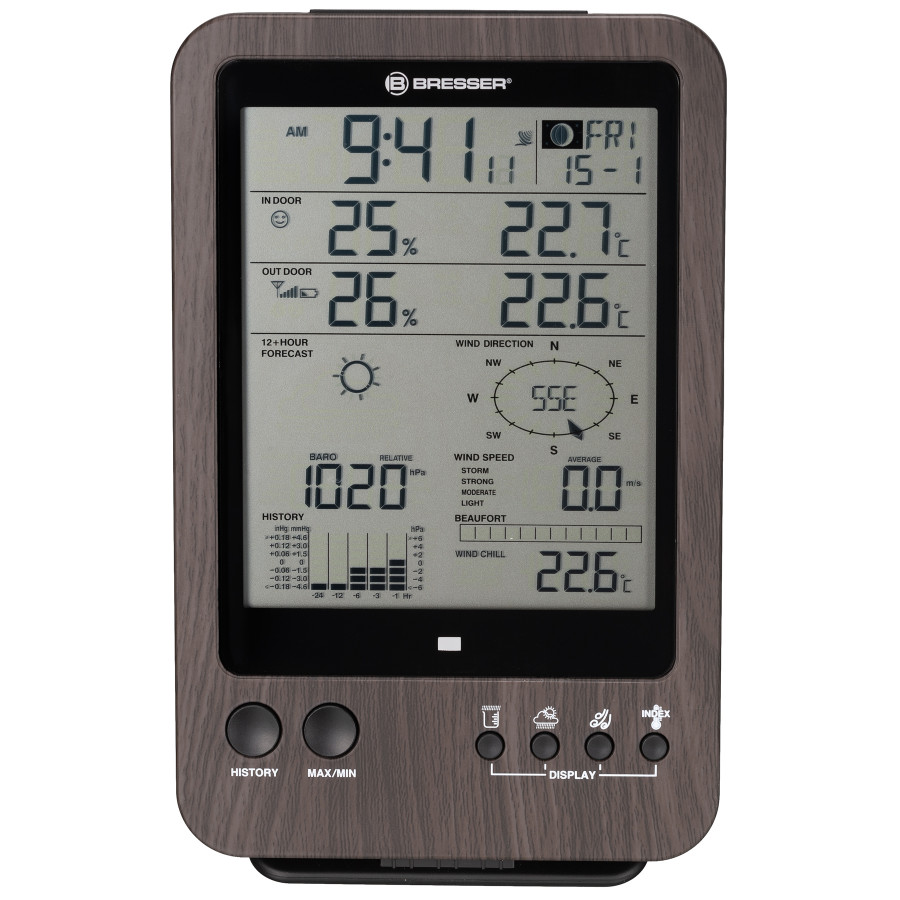 Метеостанція Bresser Weather Center 5-in-1 WTW Brown (7002512)