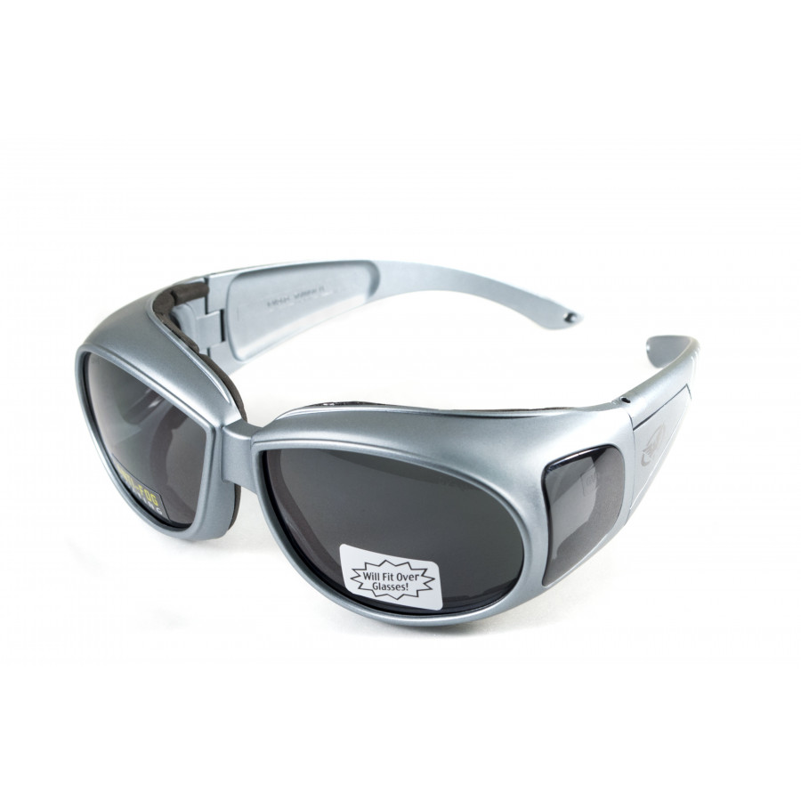 Окуляри захисні з ущільнювачем Global Vision Outfitter Metallic (gray) Anti-Fog, чорні в сірій оправі