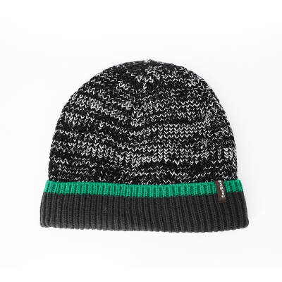 Шапка водонепроникна Dexshell Cuffed Beanie, р-р L/XL (58-60 см) чорна з зеленою смугою