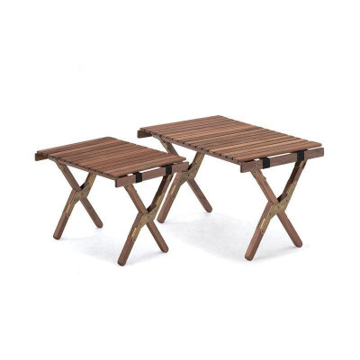 Стіл складний Naturehike HTM Roll Table NH21JJ001, дерево, Розмір M, чорний горіх