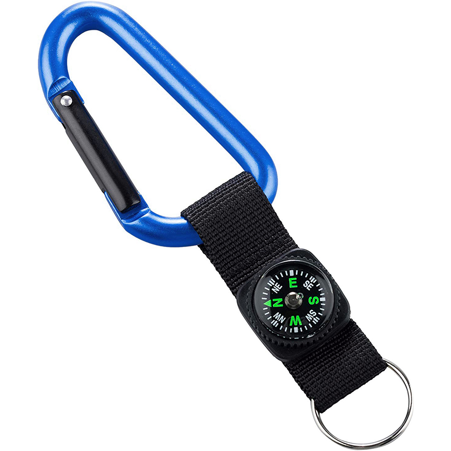 Munkees 3228 карабін 8 mm with strap, compass, keyring dark blue