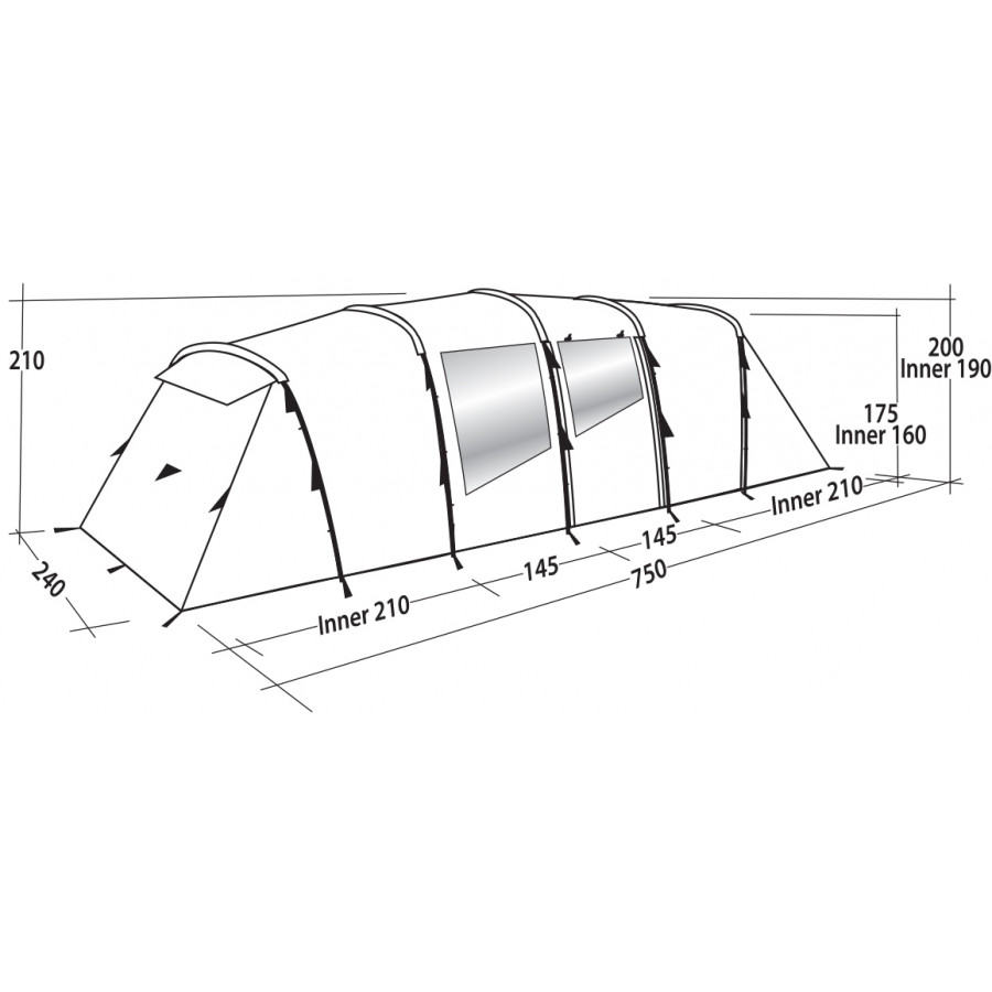 Намет восьмимісний Easy Camp Huntsville Twin 800 Green/Grey (120410)