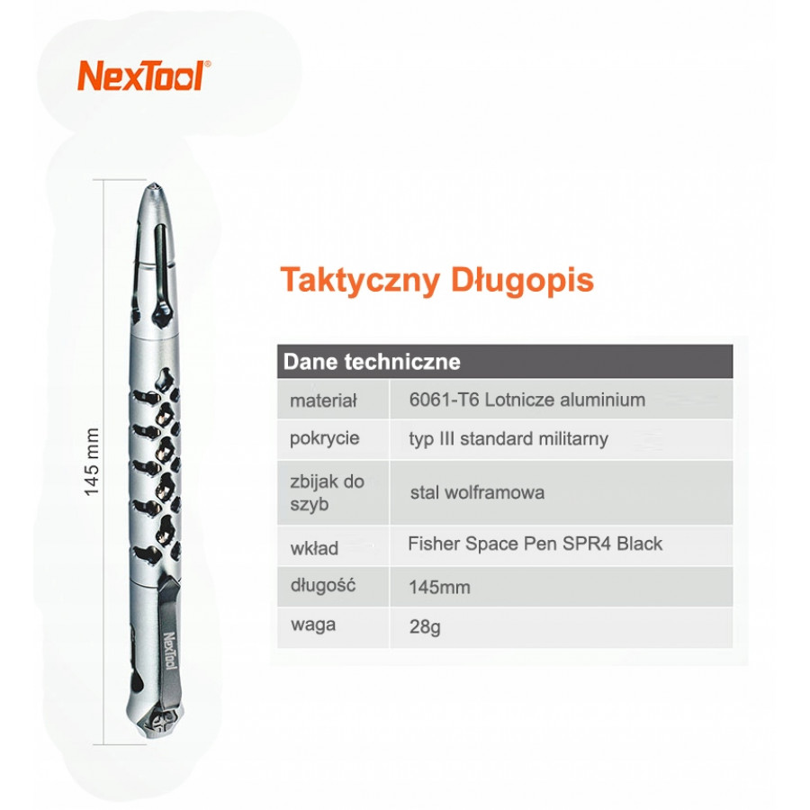 Тактична ручка NexTool Tactical Pen KT5506