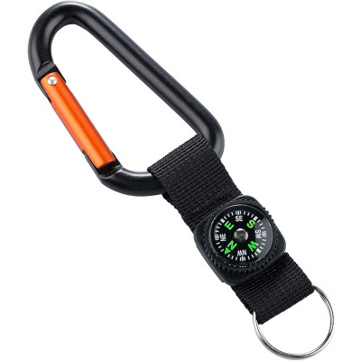 Munkees 3228 карабін 8 mm with strap, compass, keyring black