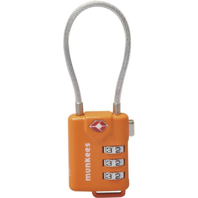 Munkees 3609 брелок-замок TSA Cable Combi Lock orange