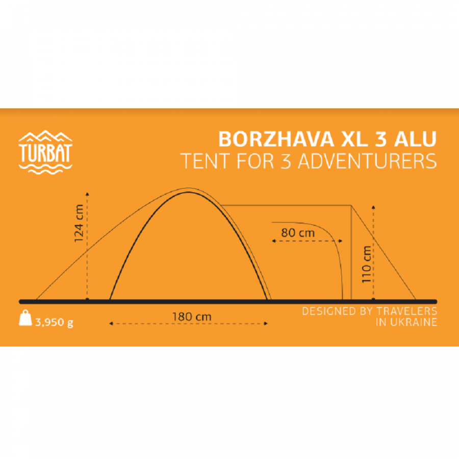 Намет Turbat BORZHAVA XL 3 ALU yellow