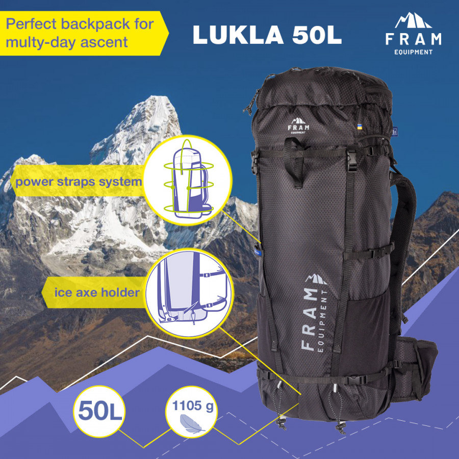 Рюкзак Lukla 50L L чорний