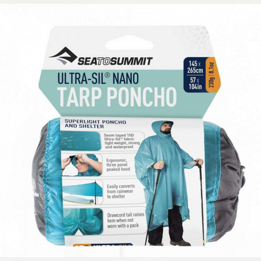 Дощовик-пончо Ultra-Sil 15D Tarp Poncho Blue, 265 х 145 см від Sea to Summit (STS APONCHO15DBL)