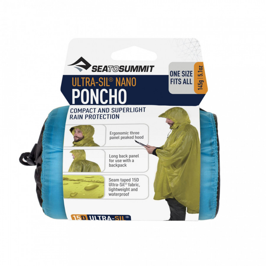 Дощовик-пончо Poncho 15D Blue, 140 х 118 см від Sea to Summit (STS APONSTD15DBL)