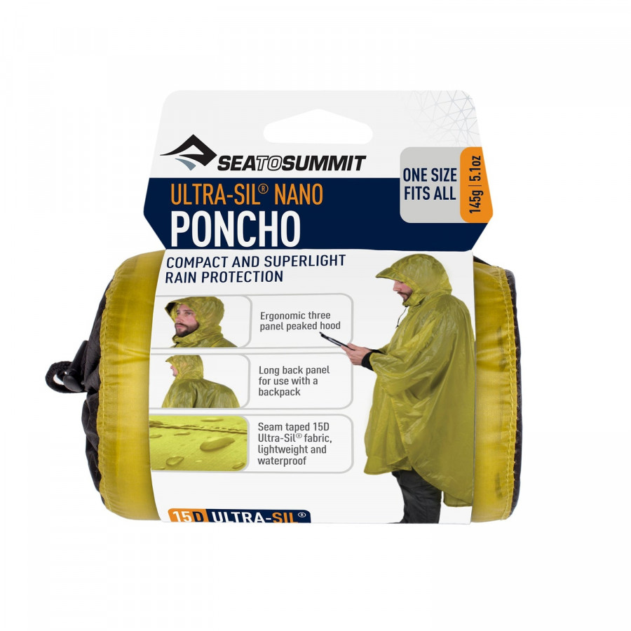 Дощовик-пончо Poncho 15D Lime, 140 х 118 см від Sea to Summit (STS APONSTD15DLI)