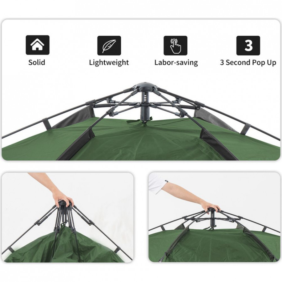Намет чотиримісний автоматичний Naturehike NH21ZP008, темно-зелений