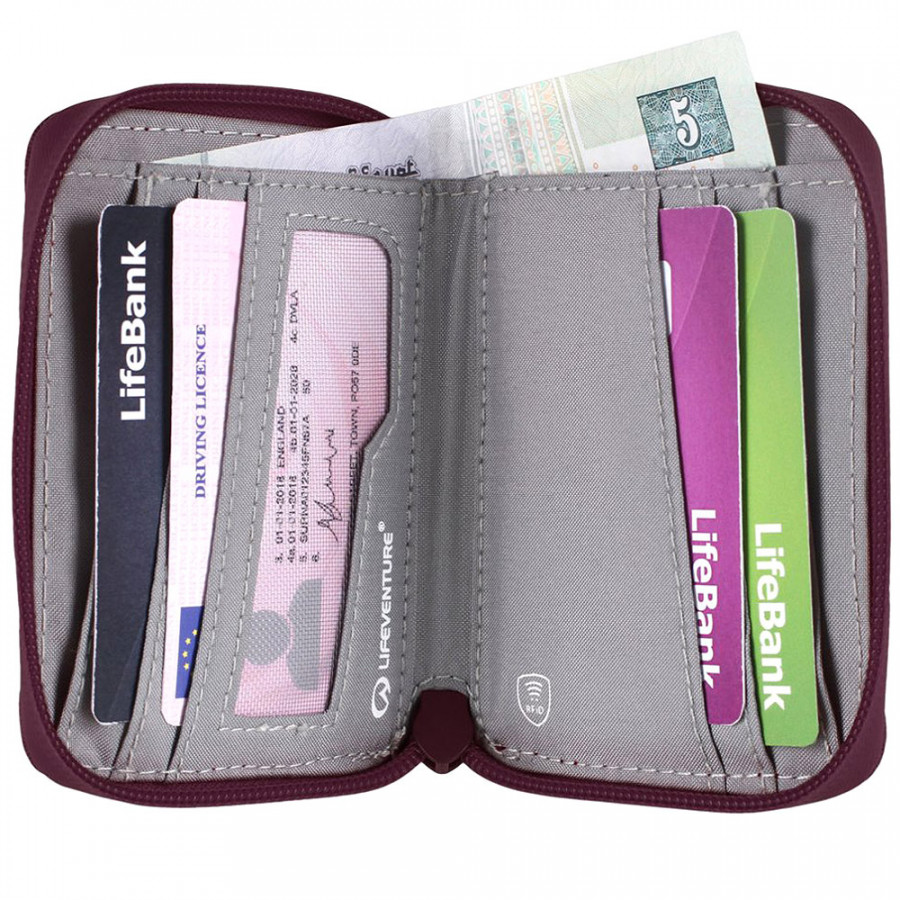 Lifeventure гаманець Recycled RFID Bi-Fold Wallet plum