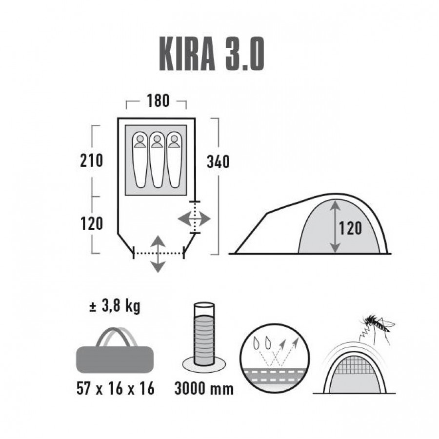 Намет High Peak Kira 3.0 Nimbus Grey (10370)